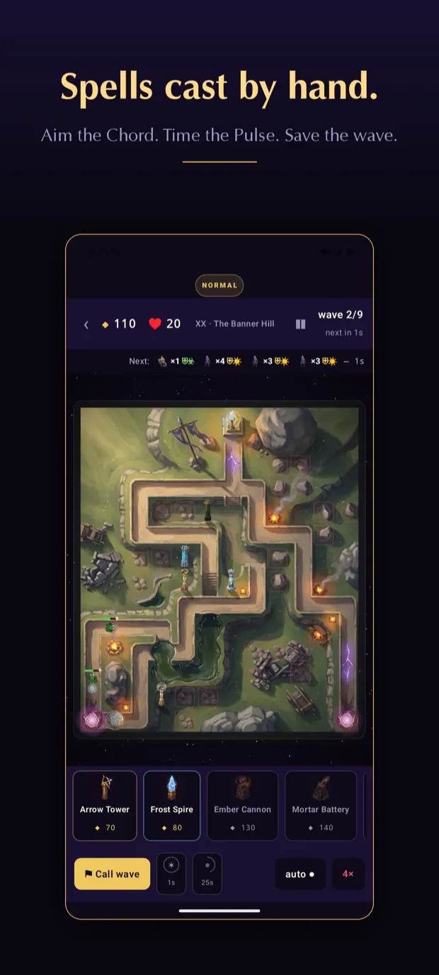A special attack being aimed by hand on Android